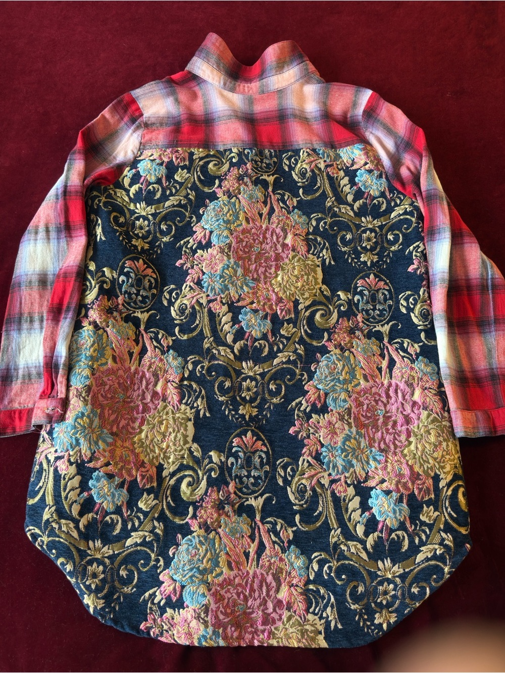 Soft Surroundings Red Plaid Button-Down women Shirt size L - Picture 5 of 7